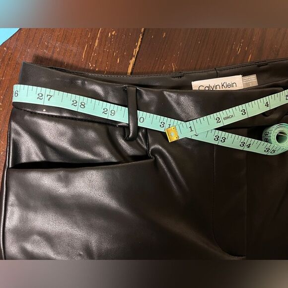 NWT Calvin Klein Faux Leather Suit Pants Sz 2 Small - Picture 9 of 12
